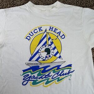 Vintage 1990s Duck Head Yacht Club Summer Graphic Large Retro USA Made 90s Adult